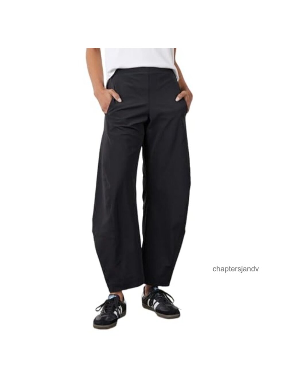 Women's Wide Leg Barrel Pants High Waisted Tapered Ankle Travel Trousers